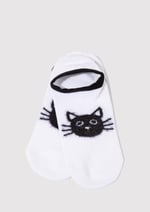 Kedi Baskılı Beyaz Babet Çorap 1911854-70094