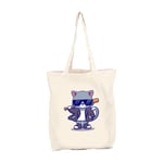 Kedi Baskılı Gabardin Bez Çanta Cool Cat