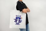 Kedi Baskılı Gabardin Bez Çanta Cool Cat