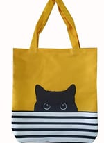 Kedi Desenli Plaj Çantası