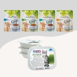 Kediler İçin Ödül Seti1 (4 Farklı Aromalı Kedi Çorbası + Kedi Çimi)
