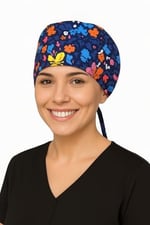 Kelebek Desenli Doktor Hemşire Aşçı Cerrahi Bone Hastane Bone Bandana M014