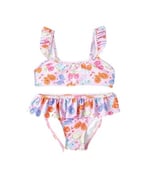 Kelebekli Bikini Seti 2 Parça Fırfırlı Çapraz Askılı