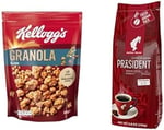 Kellogg's Granola Klasik 340 gr & Julius Meinl President Blend Öğütülmüş Filtre Kahve Orta Kavrulmuş Yumuşak İçim 250 g