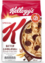Kellogg's Special K Bitter Çikolatalı Kahvaltılık Tam Buğday ve Pirinç Gevreği 400 Gr,Tam Tahıllı,Lif Kaynağı,Demir ve 6 Vitamin Kaynağı,Folik Asit ve Minarel içerir,En Az %42 Kakao Kitlesi içerir