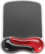 Kensington 62402 Duo Bilek Destekli Memory Foam Fare Pedi, Kırmızı/Siyah - Seçenekler: 9.45 x 1.57 inches, Duo Gel