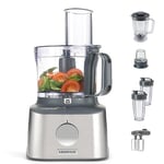 Kenwood Multi Pro Compact Mutfak Robotu FDM316SS - 800 Watt Dayanıklı Motor, 2,1 Lt Mutfak Robotu ve 3 Çelik Disk, 1,2 Lt Cam Smoothie Blender, Entegre Dijital Tartı, Cam Doğrayıcı, Narenciye Sıkacağı