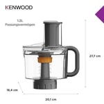 Kenwood MultiPro KAH65.000PL Çok Amaçlı Öğütme Makinesi Aksesuarı, Kenwood Chef & Chef XL Mutfak Robotu için Aksesuar, 5 Çalışma Diski, Paslanmaz Çelik Bıçak, Kapasite 1,2 l, Gümüş