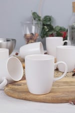 Keramika 6 Adet 9 Cm Mat Beyaz Bulut Kupa 022