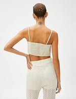 Keten Karışımlı Crop Bluz