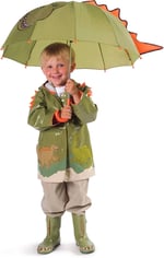Kidorable Çocuklar için Yeşil Dinozor Şemsiyesi w/Eğlenceli Dino Kolu, Pop-Out Spikes, Big Smile, Yeşil, Tek Beden