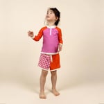 Kietla Pink Red UPF 50+ UV ve UVB Korumalı Turuncu Pembe Renk Çocuk için Deniz ve Havuz Uzun Kollu Tişört Mayo - Seçenekler: 2-4 Yıl, 4-6 Yıl, 6-8 Yıl