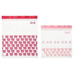 Kilitlenebilir buzdolabı poşeti, kırmızı-pembe, 2,5 lt ve 1,2 lt, 50 adet