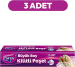 Kilitli Buzdolabı Poşet Büyük Boy 12'li 26 x 28 cm Üçlü Set
