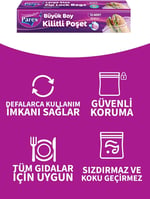 Kilitli Buzdolabı Poşet Büyük Boy 12'li 26 x 28 cm Üçlü Set