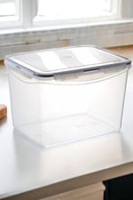 Kilitli Geniş Saklama Kabı 10 Litre Contalı Hava Sızdırmaz Saklama Kabı Şeffaf 20 Cm Şeffaf
