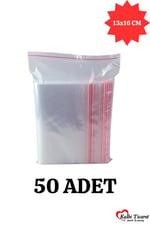 Kilitli Torba 13x16 Cm 50'li Kilitli Buzdolabı Poşeti Şeffaf Naylon Torba Kilitli Saklama Poşeti