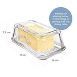 Kilner Cam Tereyağı Tabağı 250 g Kapasiteli Dayanıklı BPA İçermez Tereyağını Daha Uzun Sürdürülebilir Tutar Buzdolabı ve Masa Üstü Kullanımı için Bulaşık Makinesi Güvenli Sürdürülebilir Cam Depolama