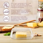 Kilner Cam Tereyağı Tabağı 250 g Kapasiteli Dayanıklı BPA İçermez Tereyağını Daha Uzun Sürdürülebilir Tutar Buzdolabı ve Masa Üstü Kullanımı için Bulaşık Makinesi Güvenli Sürdürülebilir Cam Depolama