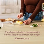 Kilner Cam Tereyağı Tabağı 250 g Kapasiteli Dayanıklı BPA İçermez Tereyağını Daha Uzun Sürdürülebilir Tutar Buzdolabı ve Masa Üstü Kullanımı için Bulaşık Makinesi Güvenli Sürdürülebilir Cam Depolama