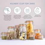 Kilner kavanoz, yuvarlak Clip Top cam, cam, şeffaf, 0.35 Litre - Seçenekler: 0.35 Litre, 1,5 Liter, 2 Liter, tek beden, Set of 3 0.5L
