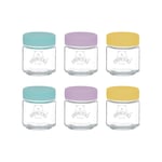 Kilner Silikon kapaklı bebek kavanozları, bebek mamasını dondurmak veya ısıtmak için kap, dondurucu ve mikrodalga fırına uygun, kendi kendinize doldurmanız için kapaklı cam saklama kapları, 6 x 190 ml