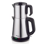 King KCM333 Sonat Çay Makinesi | 1,7L Su Isıtıcı & 0,8L Çelik Demlik | Sıcak Tutma Fonksiyonlu Çelik Çaycı | 360° Dönebilen Taban