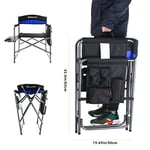 KingCamp Campingstuhl Regiestuhl mit Seitenablage und Seitentasche Übergroßer Gepolsterter Sitz belastbar bis 180 kg