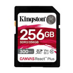 Kingston 256GB SDXC REACT PLUS UHS-II 300R/260W U3 V90 FULL HD/4K/8K
