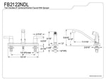 Kingston Brass FB2122NDL NuvoFusion Mutfak Bataryası, 2 Kollu, 20 cm Centerset, Yan Püskürtücülü, Parlak Krom