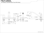 Kingston Brass FB2122NDL NuvoFusion Mutfak Bataryası, 2 Kollu, 20 cm Centerset, Yan Püskürtücülü, Parlak Krom