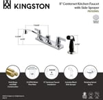 Kingston Brass FB2122NDL NuvoFusion Mutfak Bataryası, 2 Kollu, 20 cm Centerset, Yan Püskürtücülü, Parlak Krom
