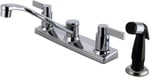 Kingston Brass FB2122NDL NuvoFusion Mutfak Bataryası, 2 Kollu, 20 cm Centerset, Yan Püskürtücülü, Parlak Krom