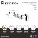 Kingston Brass FB2122NDL NuvoFusion Mutfak Bataryası, 2 Kollu, 20 cm Centerset, Yan Püskürtücülü, Parlak Krom