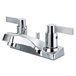 Kingston Brass FB2201NDL NuvoFusion Lavabo Bataryası, 10 cm Orta Set, ABS Pop-Up, Cilalı Krom - Seçenekler: 4 Inch, 8 Inch