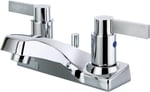 Kingston Brass FB2201NDL NuvoFusion Lavabo Bataryası, 10 cm Orta Set, ABS Pop-Up, Cilalı Krom - Seçenekler: 4 Inch, 8 Inch