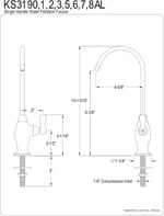 Kingston Brass KS3197AL 1/4 Turn Su Filtrasyon Musluk, Fırçalanmış Pirinç