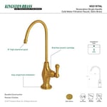 Kingston Brass KS3197AL 1/4 Turn Su Filtrasyon Musluk, Fırçalanmış Pirinç
