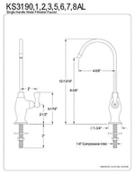 Kingston Brass KS3197AL 1/4 Turn Su Filtrasyon Musluk, Fırçalanmış Pirinç