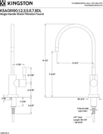 Kingston Brass KSAG8197DL Concord Su Filtrasyon Musluk, Fırçalanmış Pirinç