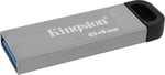 Kingston DataTraveler Kyson 64GB USB Flash Bellek Şık, Kapaksız Metal gövdeli 200MB/s ye Varan Okuma DTKN/64GB - Seçenekler: 64GB, 32GB, 128GB, 256GB