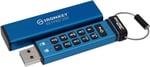 Kingston IronKey Keypad 200 Tip A donanım şifreli USB bellek FIPS 140-3 Level 3 (beklemede) XTS-AES 256 bit donanım şifrelemeli - IKKP200/32GB - Seçenekler: 16GB, 32GB, 64GB, 128GB, 256GB, 8GB, 512GB