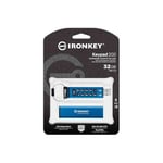Kingston IronKey Keypad 200 Tip A donanım şifreli USB bellek FIPS 140-3 Level 3 (beklemede) XTS-AES 256 bit donanım şifrelemeli - IKKP200/32GB - Seçenekler: 16GB, 32GB, 64GB, 128GB, 256GB, 8GB, 512GB