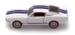 Kinsmart (White) - Scale 1/38 1967 Ford Shelby Mustang GT-500 diecast car White