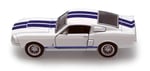 Kinsmart (White) - Scale 1/38 1967 Ford Shelby Mustang GT-500 diecast car White