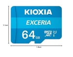 KIOXIA EXCERIA 64GB microSDXC Kart – UHS-I, R100MB/s okuma