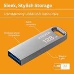 KIOXIA TransMemory U366 128GB USB Bellek – USB 3.2 Gen 1, Metal - Seçenekler: 64GB, 128GB
