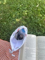 Kiraz Desenli Çevre Dostu Bez Kese,Keten Büzgülü İpli Düzenleyici Kese,Hediye Kesesi,Makyaj Çantası