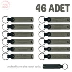 Kırk Uçurma Kutlaması Hatıra Deri Anahtarlık, Standart, MH-KAN8530X46, Kül Gri & Siyah, üniseks-bebek