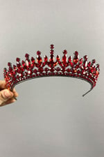 Kırmızı Catherine Taşlı Kına Ve Gelin Tacı